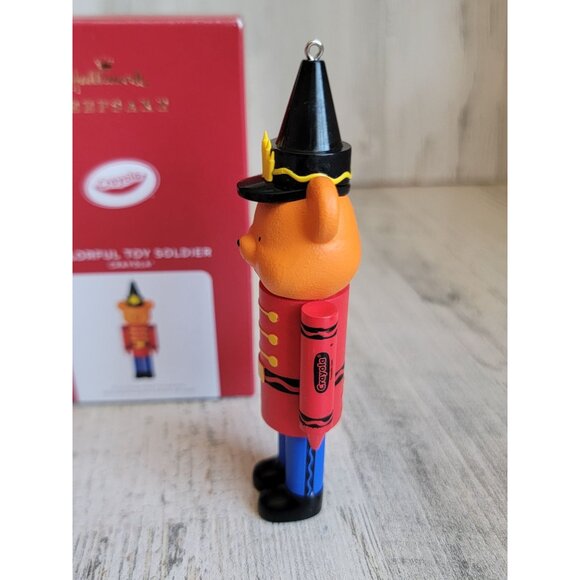 Hallmark Crayola colorful toy soldier ornament Xmas red - Picture 3 of 6